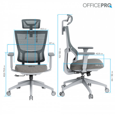 Крісло офісне OfficePro Elegant OC600-G-DG-DG Купити в Україні