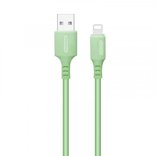 Кабель ColorWay USB-Lightning, soft silicone, 2.4А, 1м, Green (CW-CBUL042-GR)