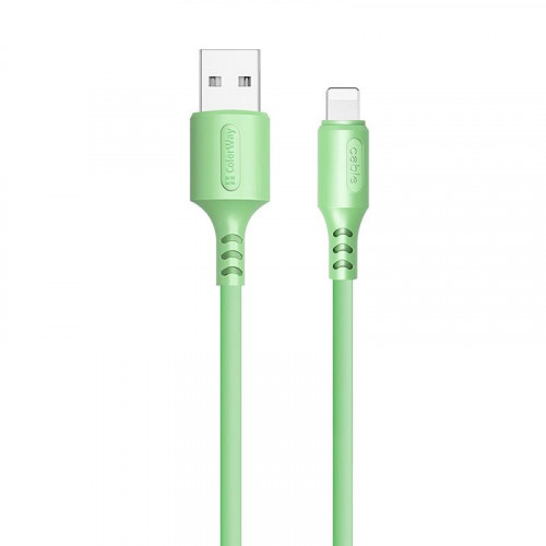 Кабель ColorWay USB-Lightning, soft silicone, 2.4А, 1м, Green (CW-CBUL042-GR)