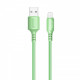 Кабель ColorWay USB-Lightning, soft silicone, 2.4А, 1м, Green (CW-CBUL042-GR)