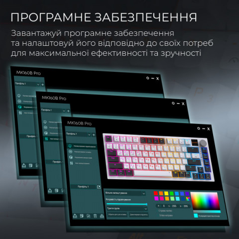 Бездротова механічна клавіатура GamePro MK160D Pro QLAB Sakura Switch White Купити в Україні