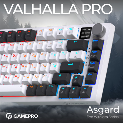 Бездротова механічна клавіатура GamePro MK160D Pro QLAB Sakura Switch White Купити в Україні