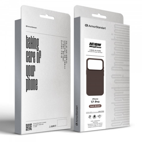 Чохол ArmorStandart ICON2 MagCase для Apple iPhone 17 Pro Dark Brown (ARM87082)