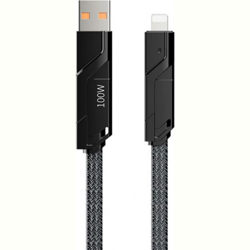 Кабель Proda PD-B96th USB/USB Type C - Lightning/USB-C 100W, 1.5м, Black (PD-B96th-BK)