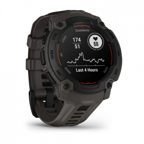 Смарт-годинник Garmin Instinct E 45 mm Black with Charcoal Silicone Band (010-02933-13)