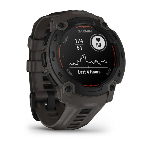 Смарт-годинник Garmin Instinct E 45 mm Black with Charcoal Silicone Band (010-02933-13)