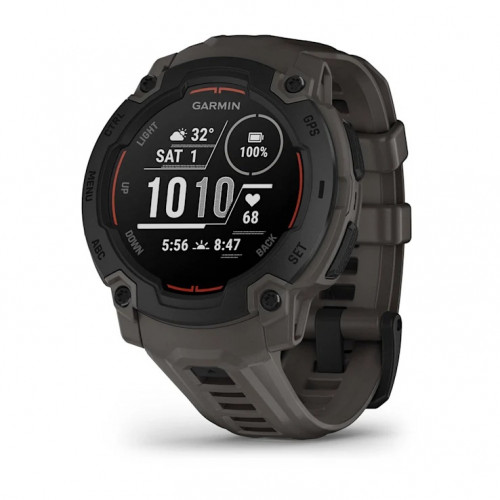 Смарт-годинник Garmin Instinct E 45 mm Black with Charcoal Silicone Band (010-02933-13)