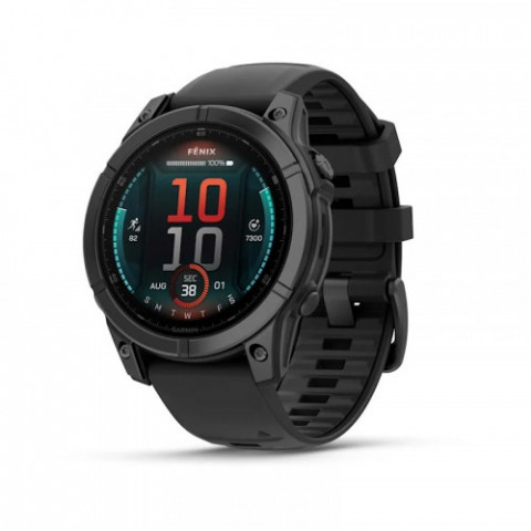 Смарт-годинник Garmin Instinct E 45 mm Black with Charcoal Silicone Band (010-02933-13)