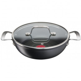 Сотейник з кришкою Tefal Unlimited, 26см, 2.5л, алюміній,скло, чорний