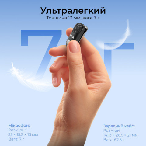 Бездротовий мікрофон BOYA Magic-02 Type-C/Lightning Black Купити в Україні