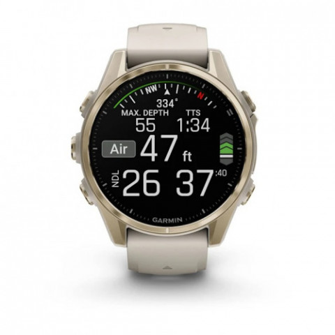 Смарт-годинник Garmin Fenix 8 43mm AMOLED Sapphire Soft Gold with Fog Gray Silicone (010-02903-11)