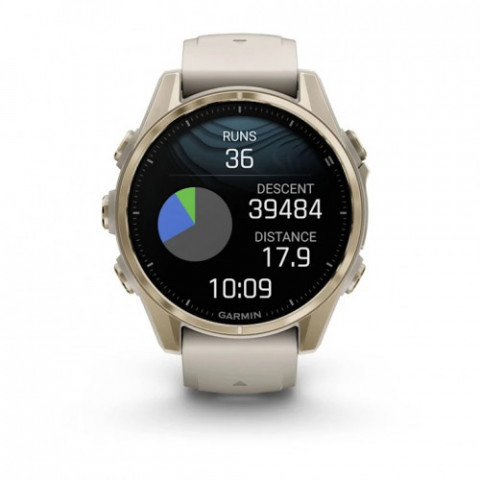 Смарт-годинник Garmin Fenix 8 43mm AMOLED Sapphire Soft Gold with Fog Gray Silicone (010-02903-11)