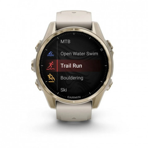 Смарт-годинник Garmin Fenix 8 43mm AMOLED Sapphire Soft Gold with Fog Gray Silicone (010-02903-11)