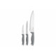 Набір ножів Ardesto Gemini Gourmet, 3 предмети, нержавіюча сталь, пластик, сірий