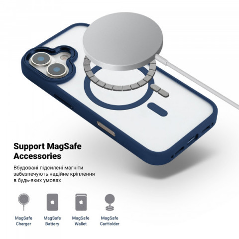 Чохол ArmorStandart Unit MagSafe для Apple iPhone 16 Dark Blue (ARM78704)