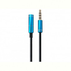 Кабель Maxxter (A-3434-1m) 3.5 мм M/F 3.5мм, 1м, черный/синий