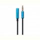 Кабель Maxxter (A-3434-1m) 3.5 мм M/F 3.5мм, 1м, черный/синий