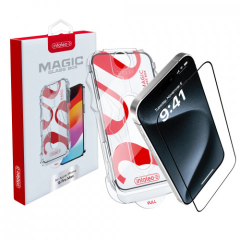 Захисне скло Intaleo з аплікатором Intaleo MagicBox для Apple iPhone 15 Pro Max Black (4820266742867)