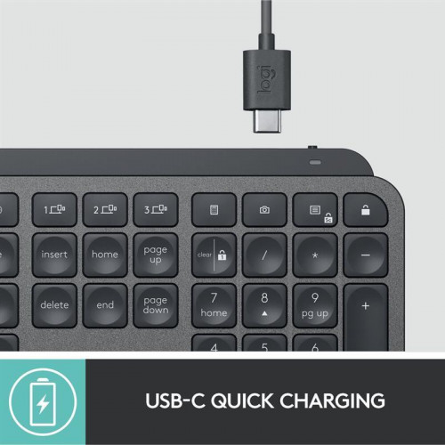 Клавіатура бездротова Logitech MX Keys Wireless Illuminated Graphite (920-009417)