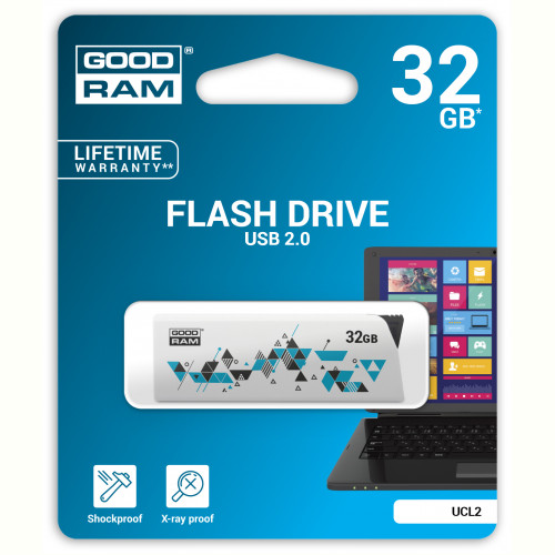 Флеш-накопичувач USB 32GB GOODRAM UCL2 (Cl!ck) White (UCL2-0320W0R11)