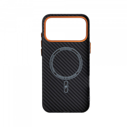 Чохол ArmorStandart LikeCarbon2 SE MagCase для Apple iPhone 17 Pro Max Black Orange (ARM89162)