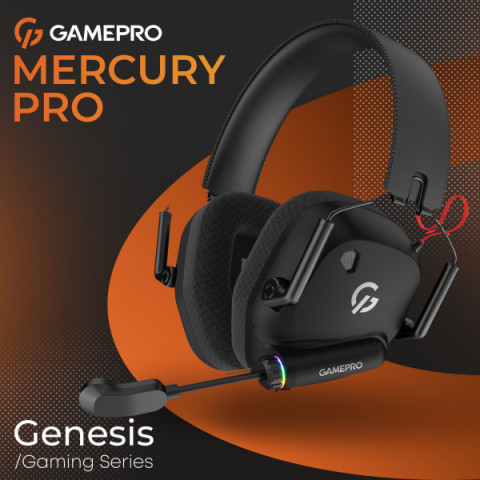 Бездротова ігрова гарнітура Gamepro Genesis Mercury Pro (HSW120B) 3-Mode Купити в Україні