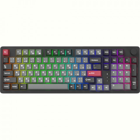 Клавіатура бездротова GamePro Asgard Drakkar Keychron Super Red Switch Black (MK305BK)