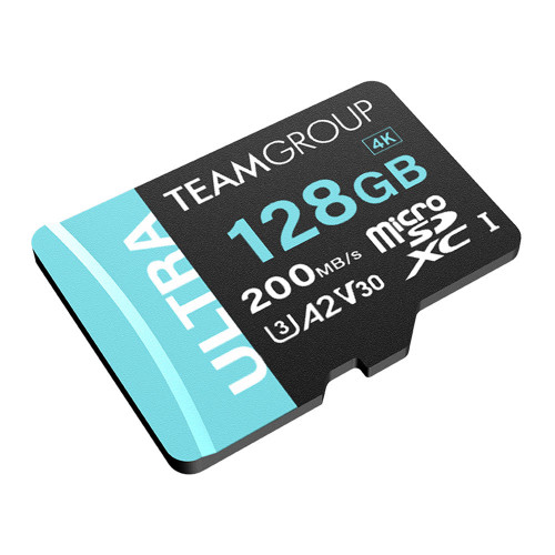 Карта пам`ятi MicroSDXC 128GB UHS-I/U3 Class 10 Team Ultra R200/W80MB/s + SD-адаптер (TULMSDX128GIA2V3022503)