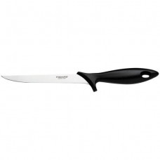 Кухонний ніж філейний Fiskars Essential, з гнучким лезом, 17.6см, нержавіюча сталь, пластик, чорний