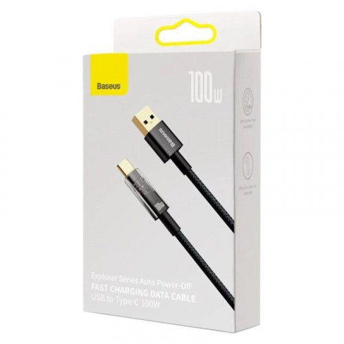 Кабель Baseus Explorer USB-USB Type-C, 5A, 100W, 1м Black (CATS000201)