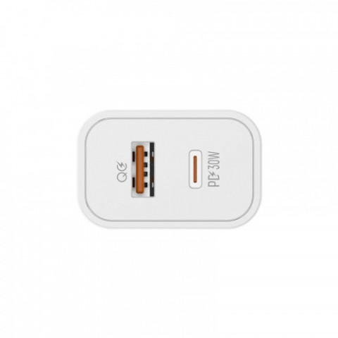 Мережевий зарядний пристрій ColorWay Power Delivery Port PPS (Type-C PD + USB QC3.0) (30W) White (CW-CHS037PD-WT)