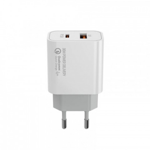Мережевий зарядний пристрій ColorWay Power Delivery Port PPS (Type-C PD + USB QC3.0) (30W) White (CW-CHS037PD-WT)