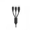 Кабель WK WDC-103th Type-C/Lightning/MicroUSB-USB 3А, 1.15м Black (6941027606490)