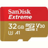 Карта пам`ятi MicroSDHC 32GB UHS-I/U3 Class 10 SanDisk Extreme A1 R100/W60MB/s + SD-adapter (SDSQXAF-032G-GN6MA)