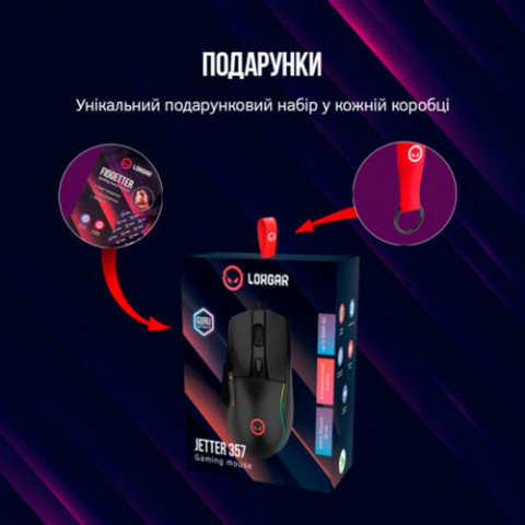 Миша Canyon Lorgar Jetter 357 Wired USB Black (LRG-GMS357)