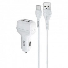 Автомобільний зарядний пристрій Hoco N5 (2USB 2.4А) White (S23139) + кабель Lightning