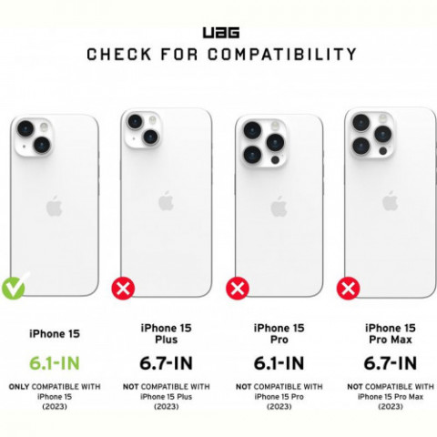 Чохол-накладка Urban Armor Gear Essential Armor Magsafe для Apple iPhone 15 Black (114288114040)