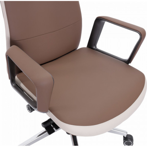 Офісне крісло GT Racer B-3195 Beige/Brown (leather)
