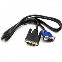 Адаптер PowerPlant (CA911981) DVI-D (М)-VGA(М), 1 м, чорний