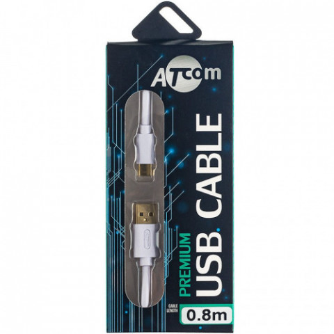 Кабель Atcom USB-C - Lightning, 2.4 А, 0,8м, White, блістер (A15277)