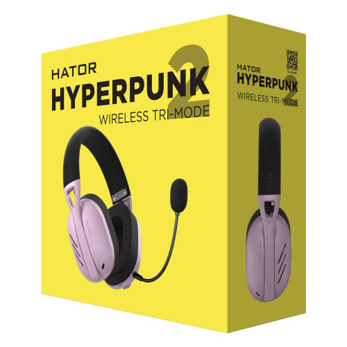 Bluetooth-гарнiтура Hator Hyperpunk 2 Wireless Tri-mode Black/Lilac (HTA-859)