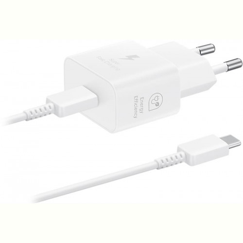 Мережевий зарядний пристрій Samsung EP-T2510XWEGEU White, 25W + кабель USB Type-C