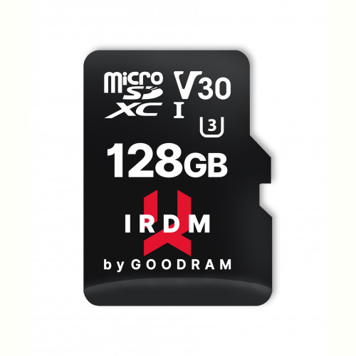 Карта пам`яті MicroSDXC 128GB UHS-I/U3 Class 10 GoodRam IRDM + SD-адаптер R100/W70MB/s (IR-M3AA-1280R12)