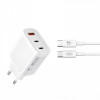 Мережевий зарядний пристрій XO L117 (2USB-С, 1USB, 3А) PD, QC 3.0 White (L117-CC.white)