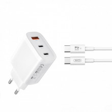 Мережевий зарядний пристрій XO L117 (2USB-С, 1USB, 3А) PD, QC 3.0 White (L117-CC.white)