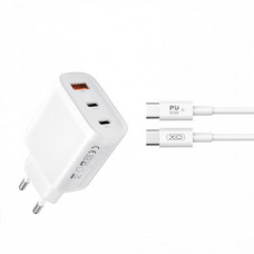 Мережевий зарядний пристрій XO L117 (2USB-С, 1USB, 3А) PD, QC 3.0 White (L117-CC.white)