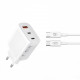 Мережевий зарядний пристрій XO L117 (2USB-С, 1USB, 3А) PD, QC 3.0 White (L117-CC.white)