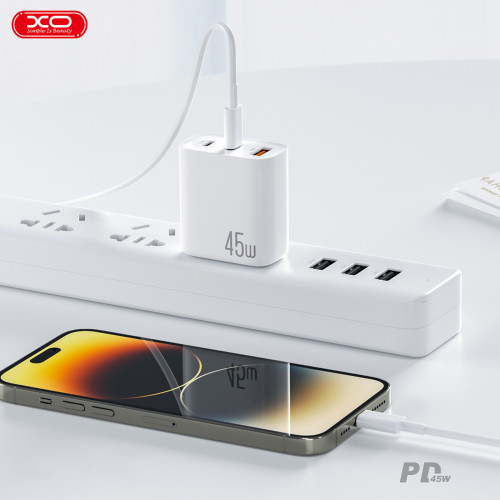 Мережевий зарядний пристрій XO L117 (2USB-С, 1USB, 3А) PD, QC 3.0 White (L117-CC.white)