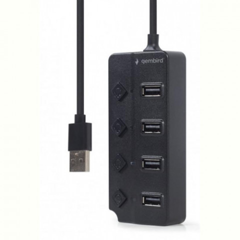 USB-хаб Gembird 4 ports (UHB-U2P4P-01) з вимикачами