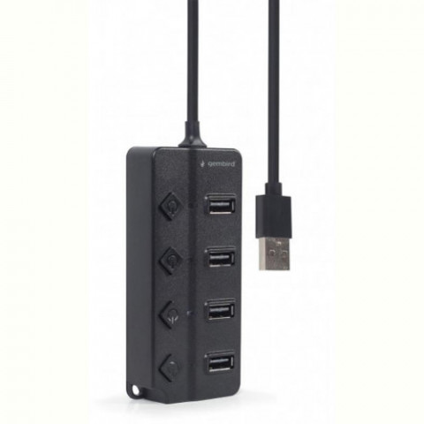 USB-хаб Gembird 4 ports (UHB-U2P4P-01) з вимикачами